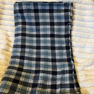 Flannel Plaid Fabric Blue White 59X60"